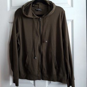 Plus Dark Green Full Zip Hoodie